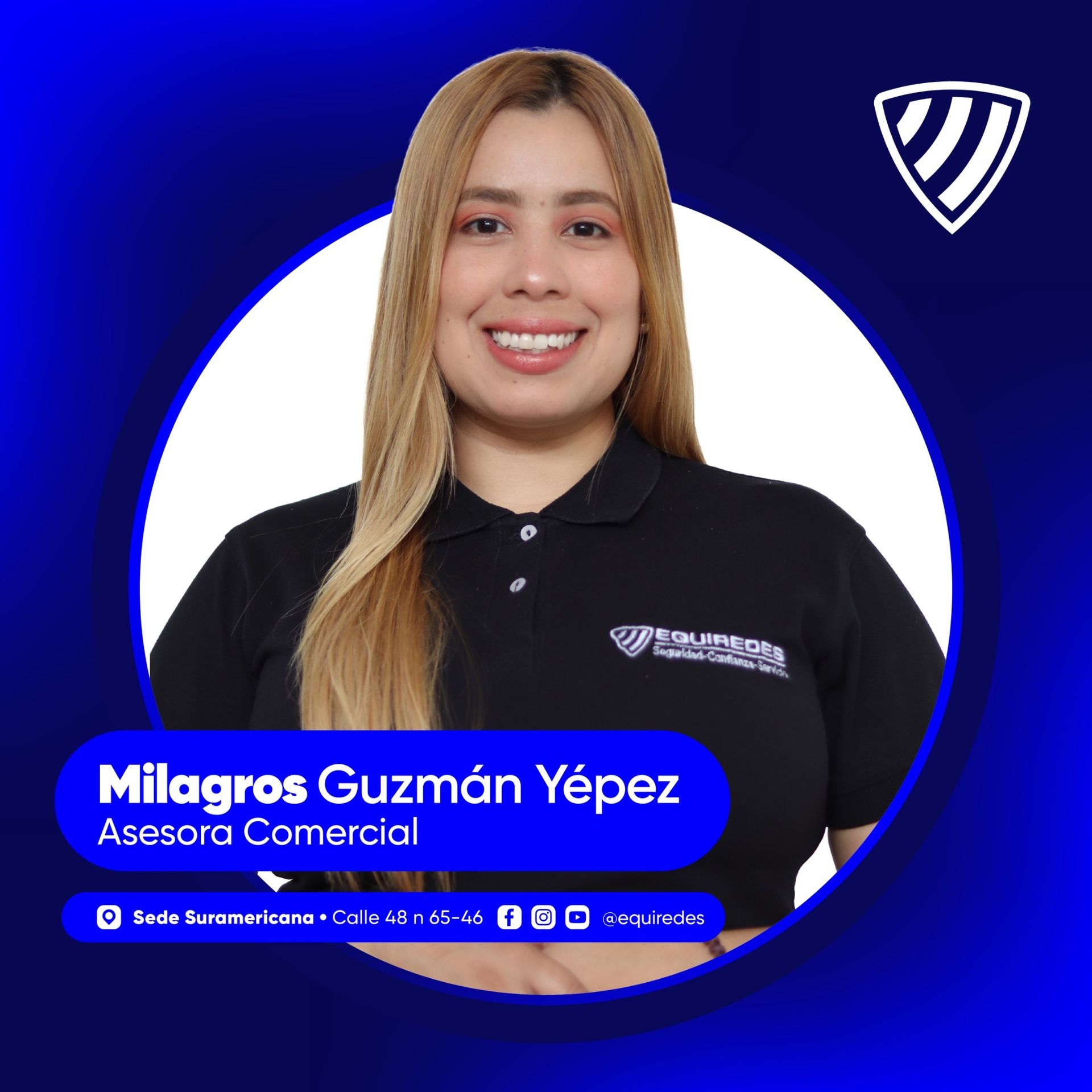 Milagros Guzmán Yépez · tarjeta oficial de Equiredes