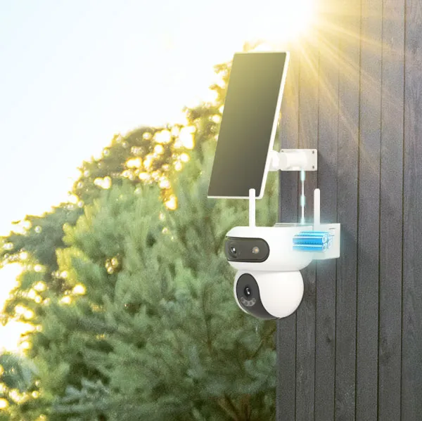 EZVIZ HB90 Dual Kit — instalación solar, ilustración oficial