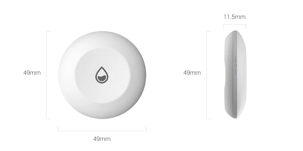 Vistas y dimensiones oficiales del sensor EZVIZ T10C CS-T10C-A0-BG.