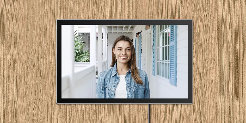 Videoportero EZVIZ HP7 R101: pantalla interior durante una videollamada