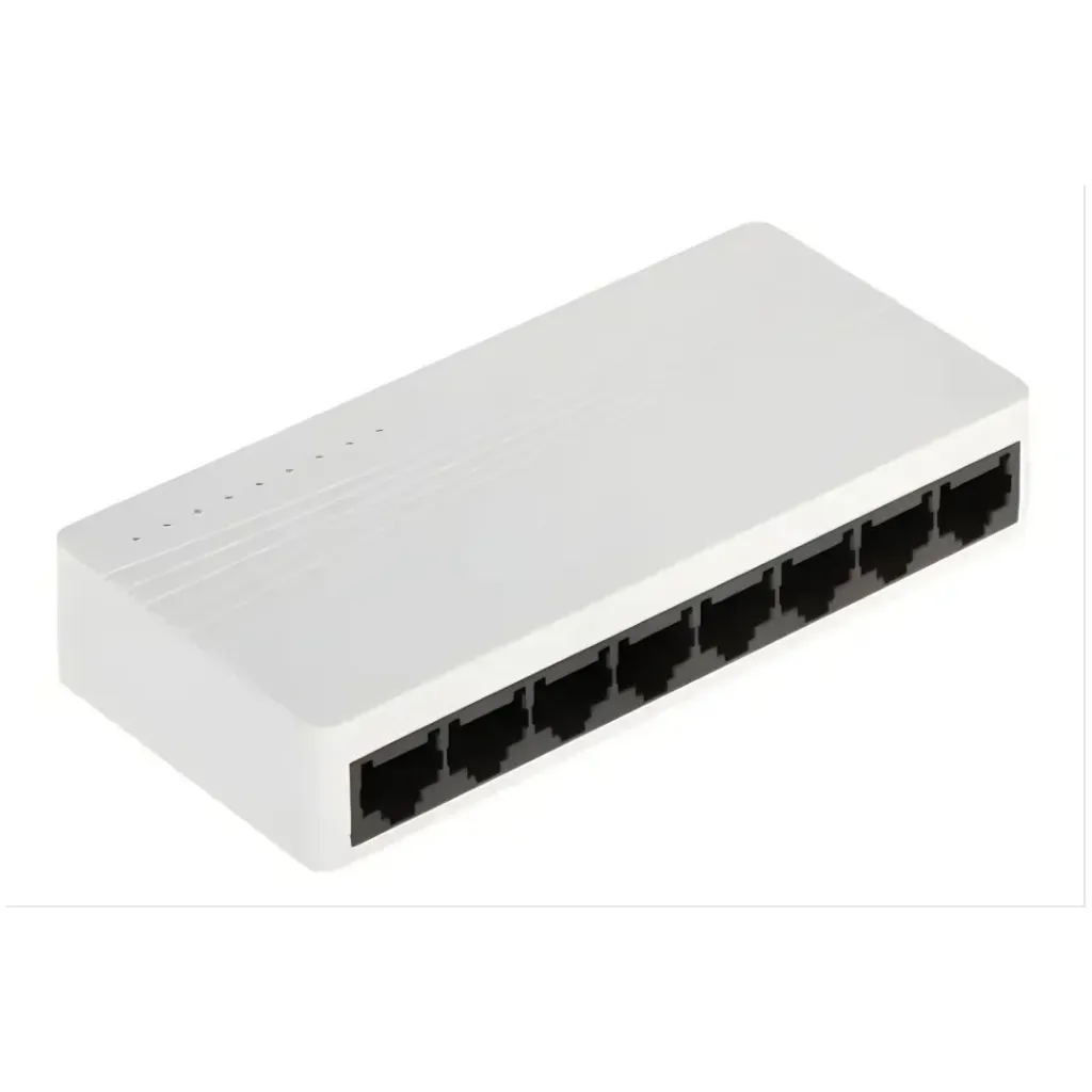 [DS-3E0108D-E] Hikvision Switch DS-3E0108D-E, L2, 8 Puertos 10/100M RJ45, Plástico.