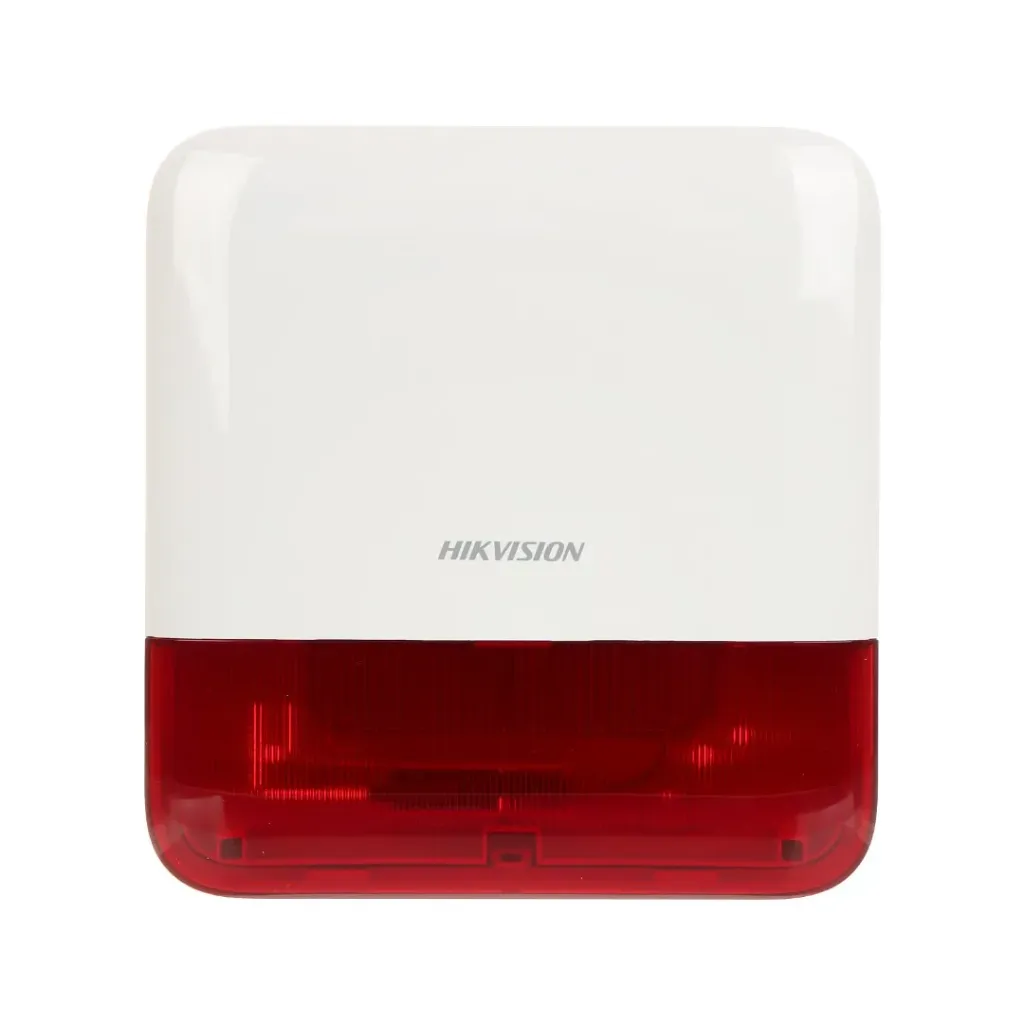 [DS-PS1-E-WB/Red] Hikvision Alarma DS-PS1-E-WB/Red, Sirena Inalámbrica con Estrobo Rojo (IP65), 2nda generación.