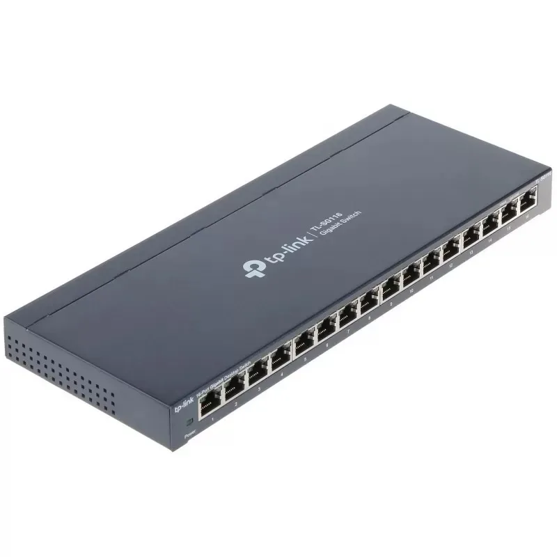 Switch TP-Link TL-SG116E, administrable 10/100/1000 Mbps, 16 puertos, VLAN MTU, QoS, IGMP, Administración Web o Utilidad, PnP.