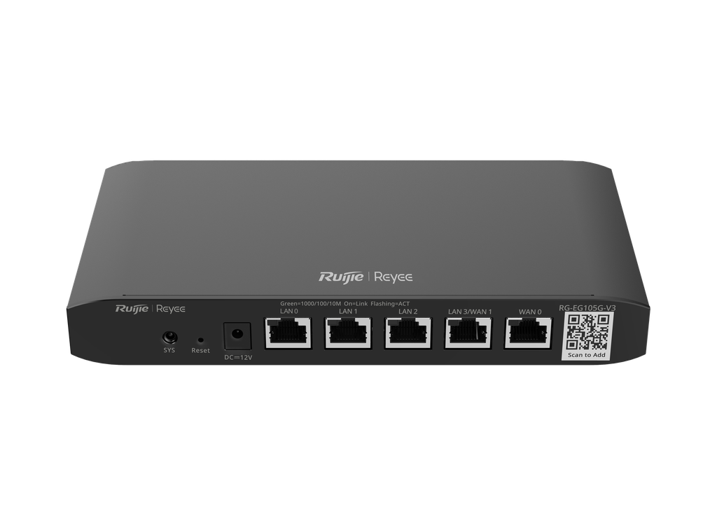 [RG-EG105G-V3] RUIJIE Router cloud de escritorio, 5 Puertos Gigabit Ethernet