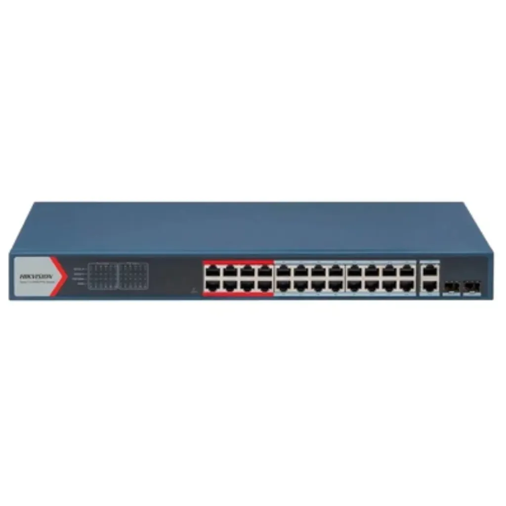 [DS-3E1326P-EI/M(O-STD)] HIKVISION SWITCH  24 X PUERTO POE 10/100/1000 MBPS POE+ / 1 PUERTO RJ45  1 GIGABIT 10/100/1000 MBPS 230 W