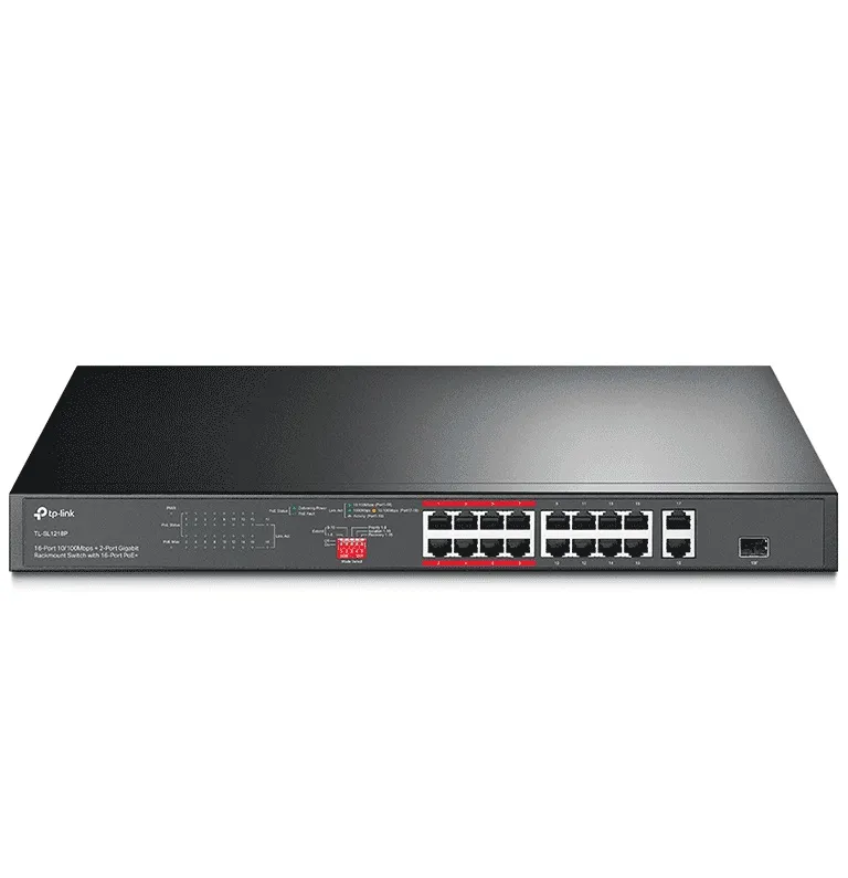 Switch PoE+ JetStream SDN Administrable 24 puertos 10/100 Mbps + 2 puertos 10/100/1000 Mbps (Uplink) + 2 puertos SFP (combo 2 RJ45 10/100/1000 Mbps), 250W, administración centralizada OMADA SDN