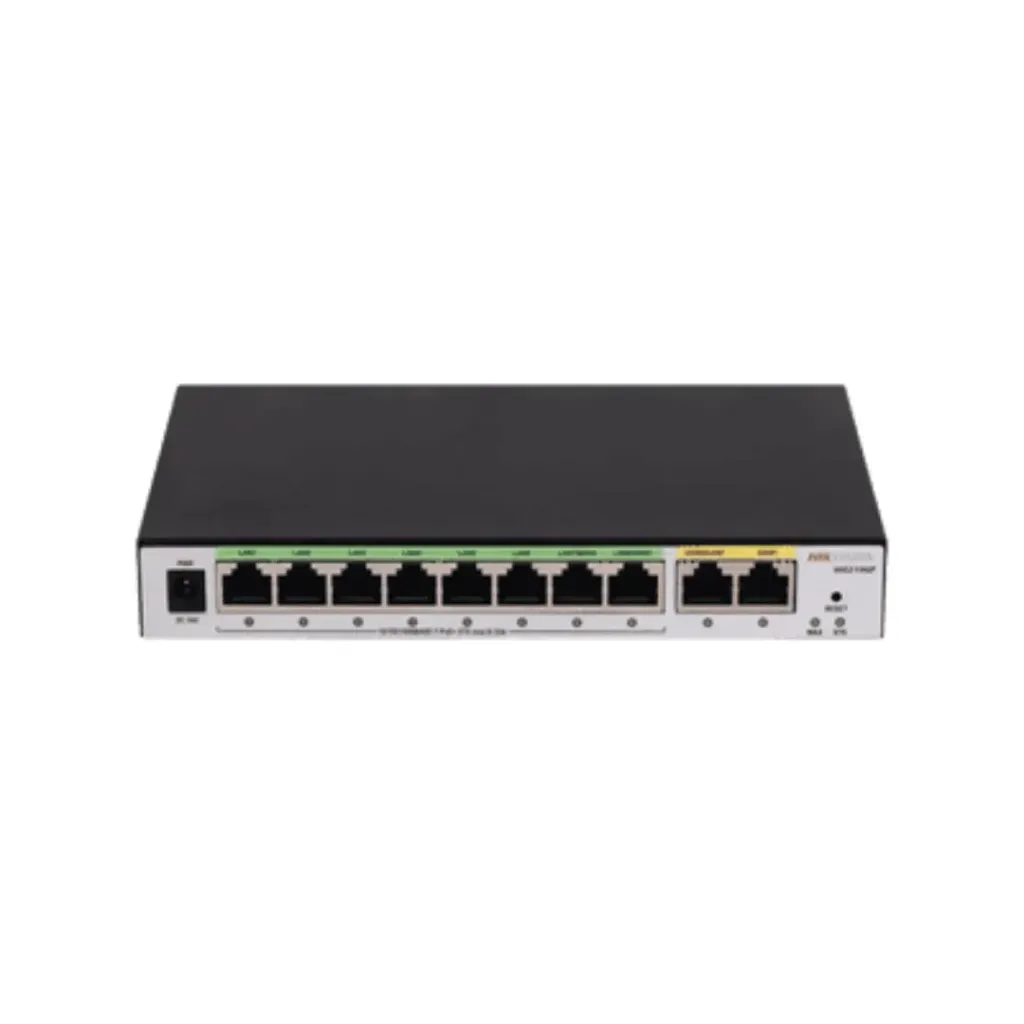 Hikvision Router DS-3WG210GP-SI(O-STD), (AP) / 8 Puertos Gigabit PoE+ / 2 Puertos WAN / Hasta 200 clientes.