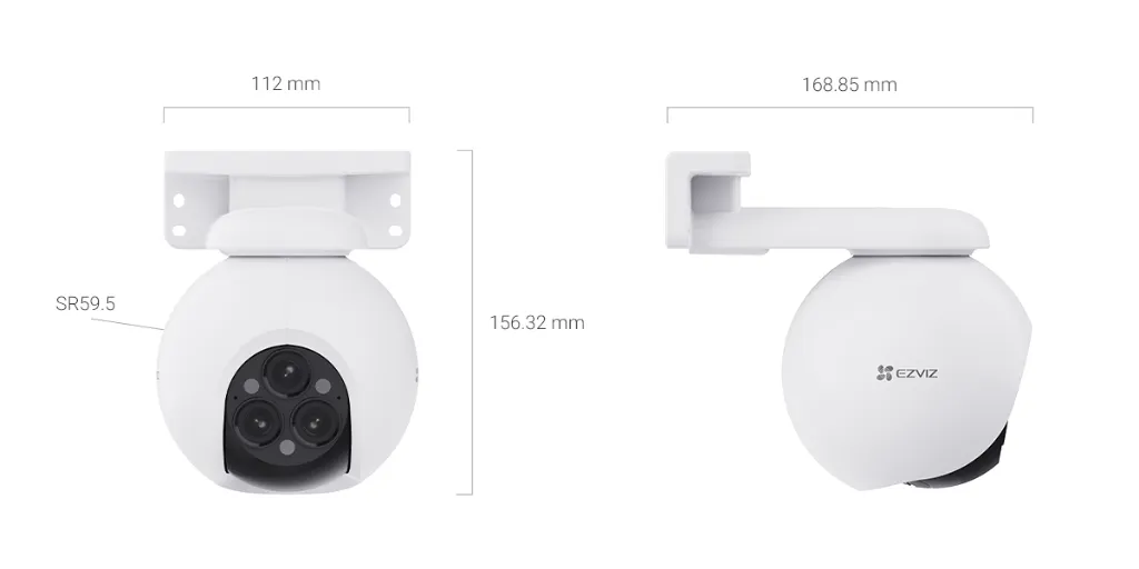 [CS-H80f-R100-8G444WKFL(AM-STD)(Mul)] EZVIZ Lentes triples con zoom mixto de 12x, resolución 2K+, detección de personas y vehículos impulsada por IA, visión nocturna en color, seguimiento automático de personas con zoom