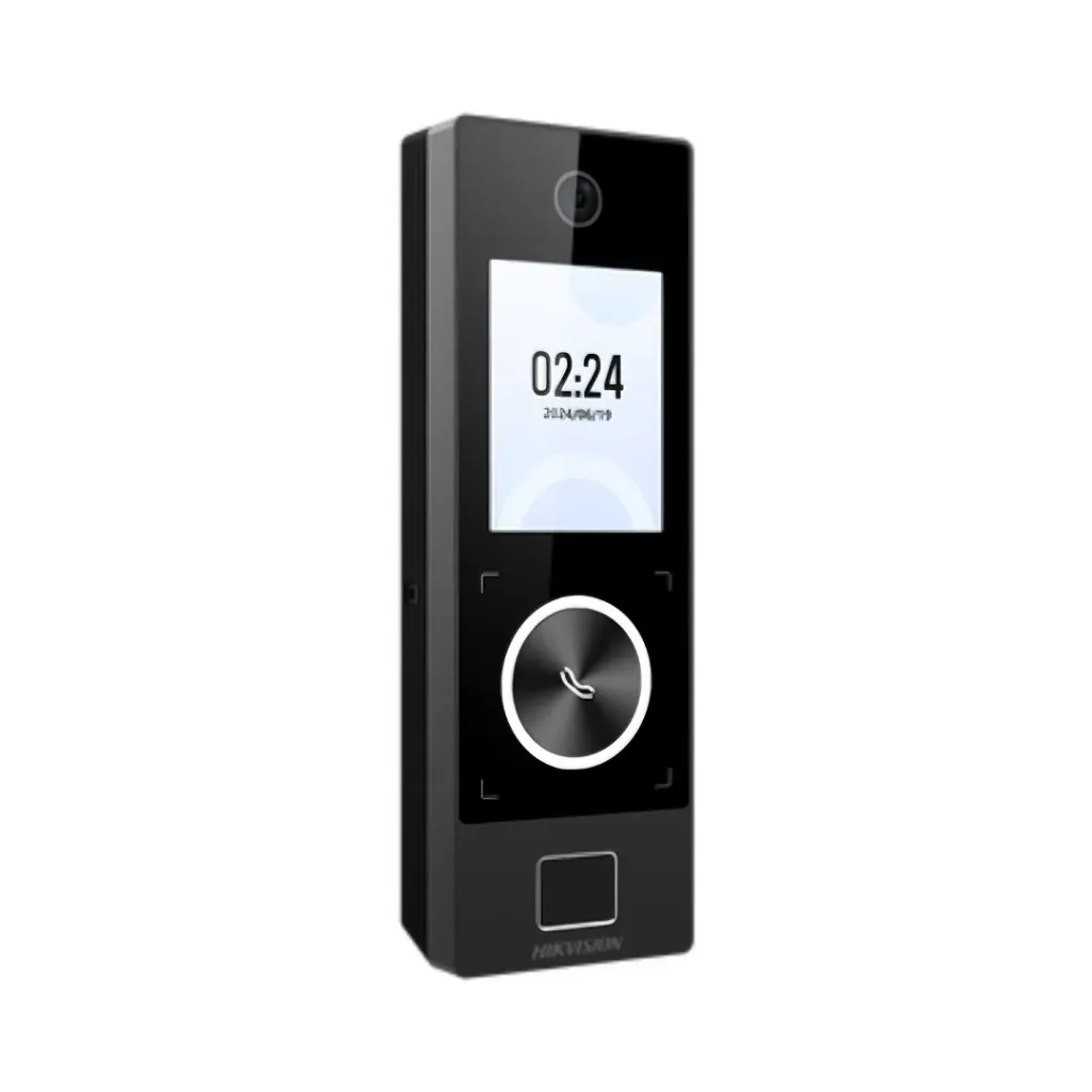 HIKVISION Terminal Facial Min Moe WiFi & PoE con Botón de Llamada y LECTOR DE CODIGO QR / Exterior IP65 / Tarjetas Virtuales Bluetooth con HikConnect Teams / 1000 Rostros